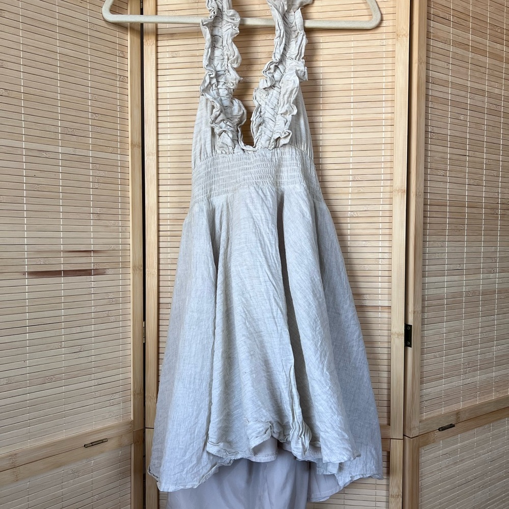 Chic Cream Ruffled Mini Dress - Picture 2 of 4
